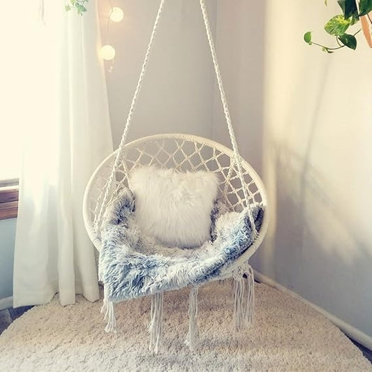 Macrame Hanging Swing Chair Hammock © Ⓢ