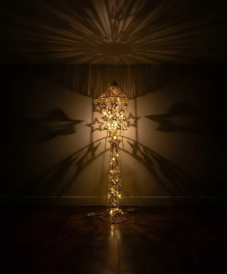 Gold Decorative LED Lantern Stand