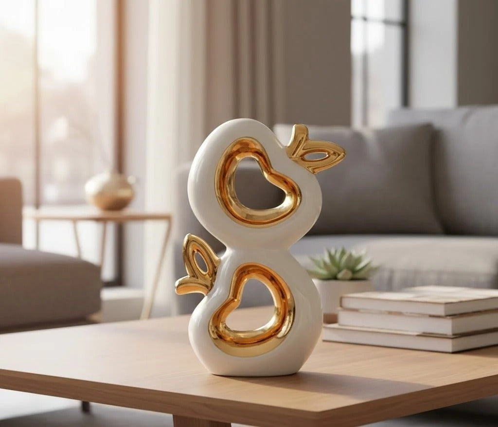 Double Heart Decorative Showpiece