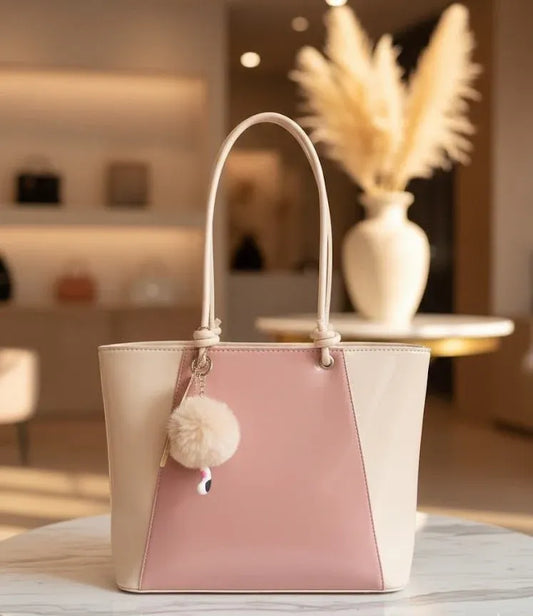Two-Tone Elegant Tote Handbag