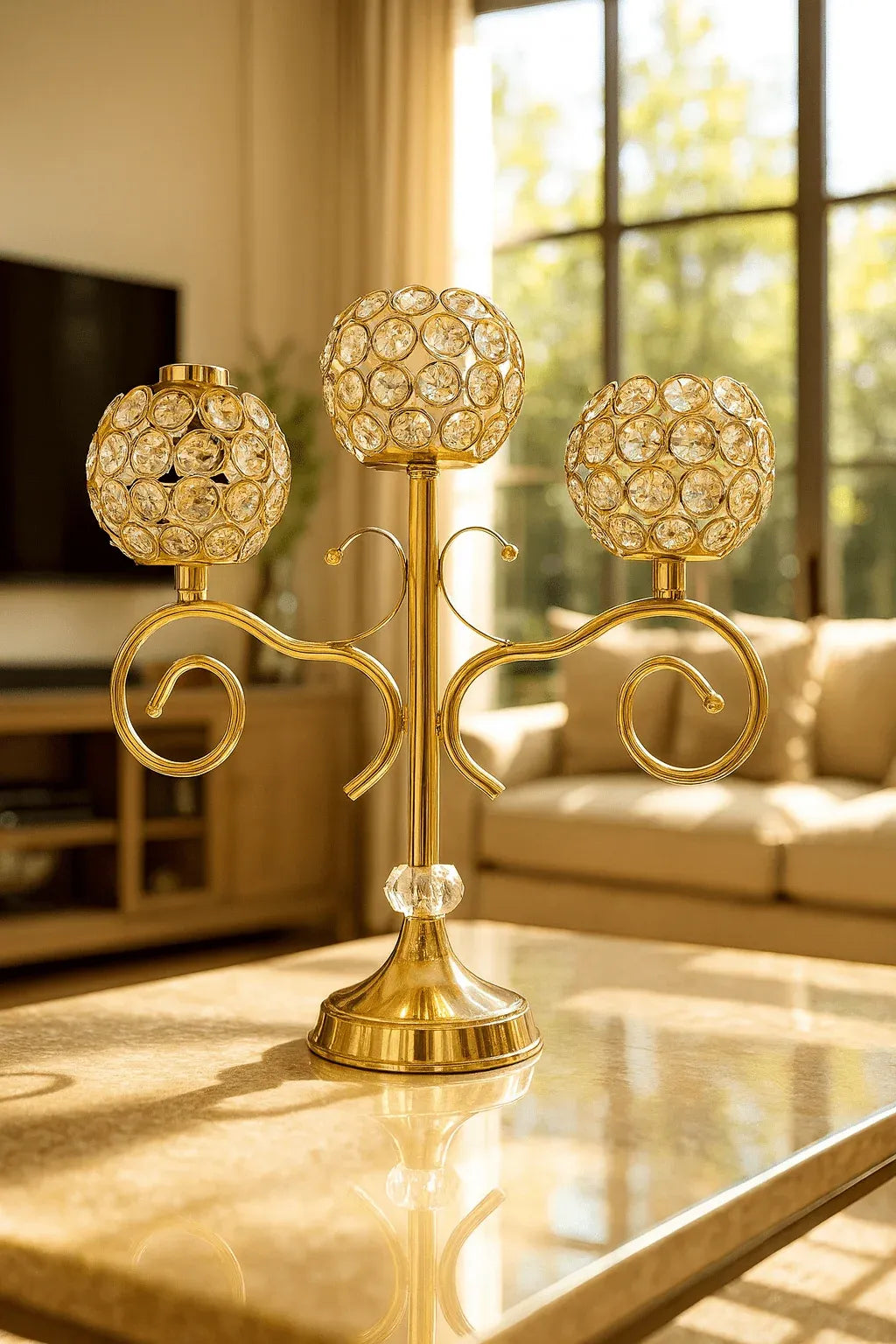 Crystal 3-Head Candle Holder Ⓢ
