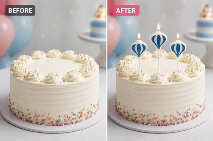 Glitter Balloon Cake Candles