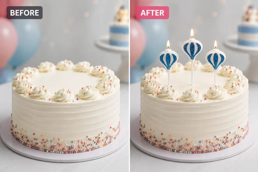 Glitter Balloon Cake Candles