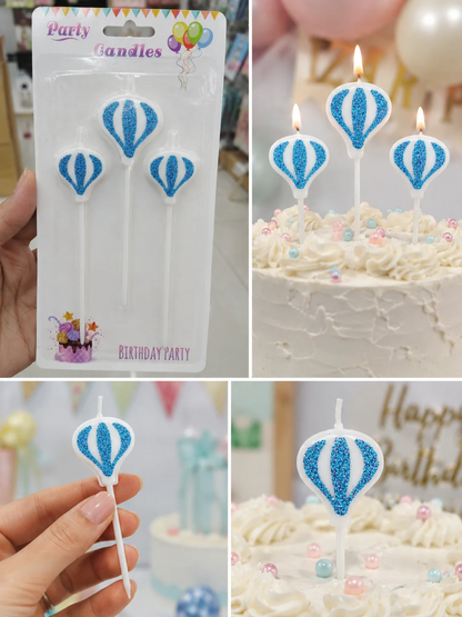 Glitter Balloon Cake Candles