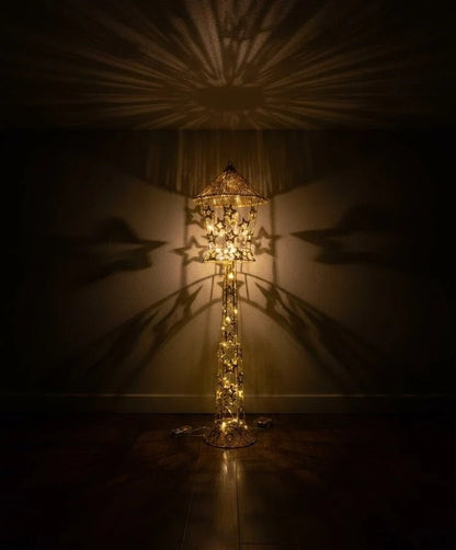 Gold Decorative LED Lantern Stand