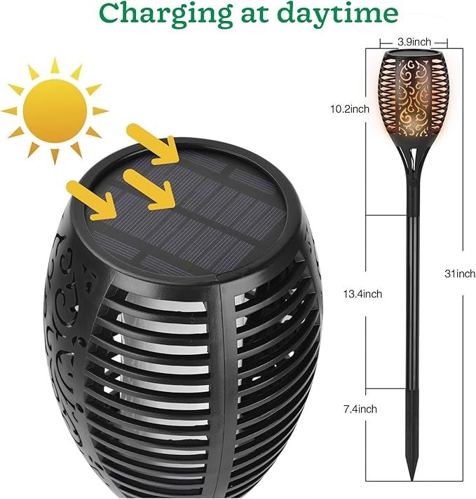 LED Solar Torch Light with Light Control