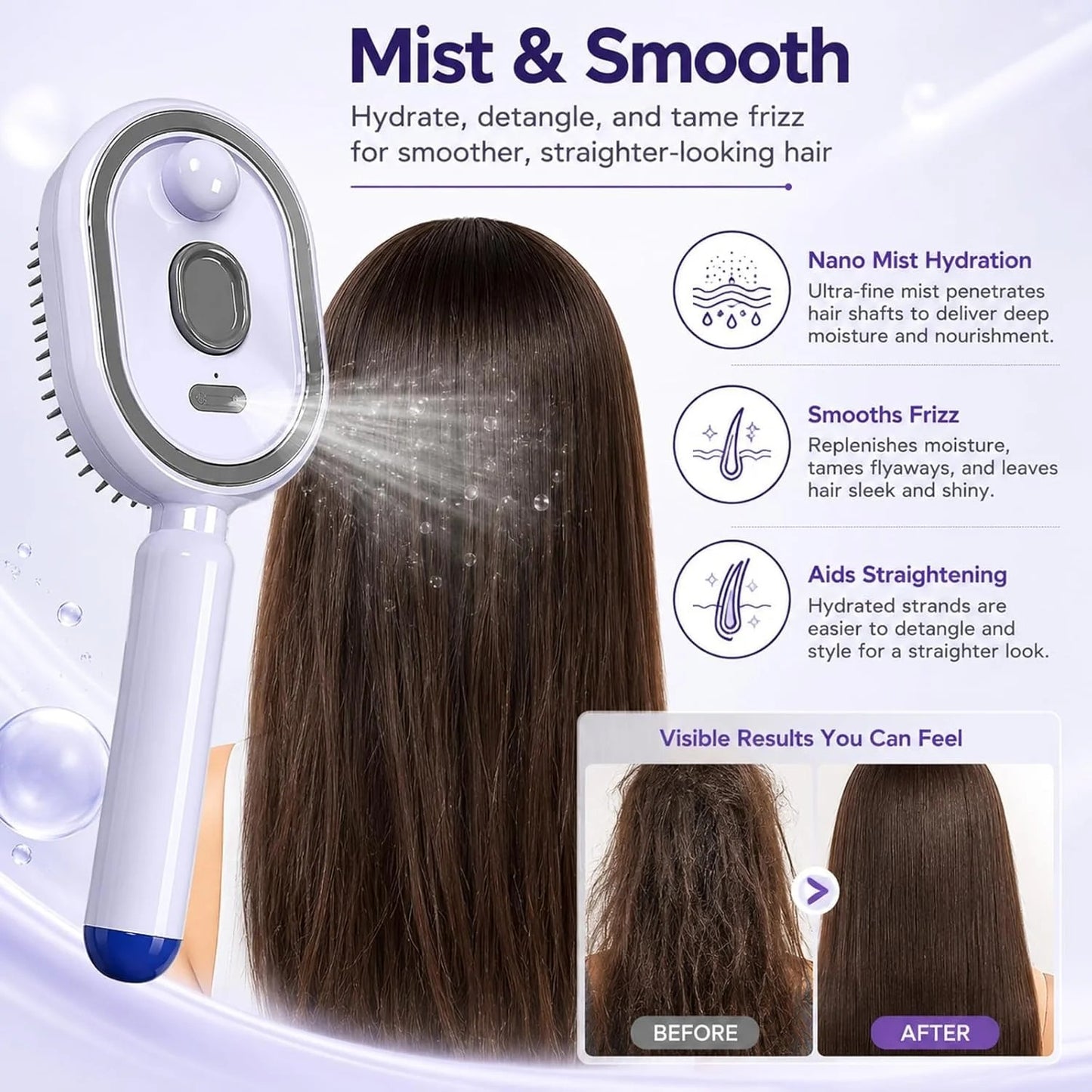 Electric Spray Retractable Air Cushion Comb