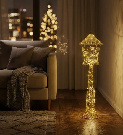Gold Decorative LED Lantern Stand